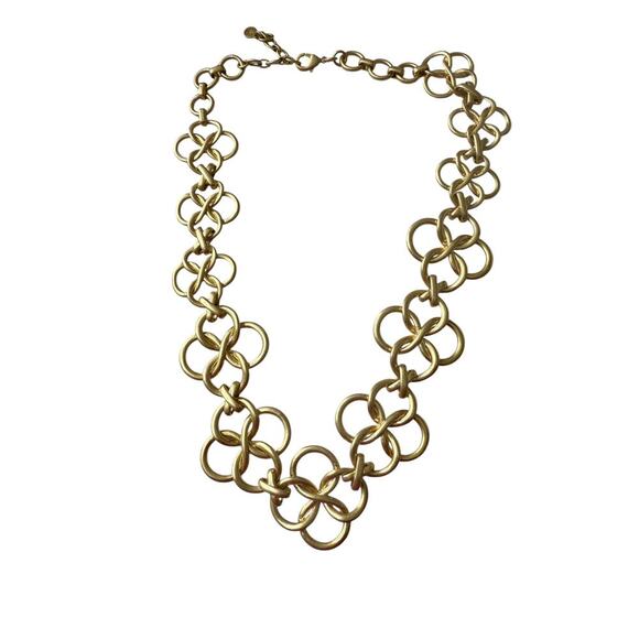 Stella & Dot Gold Tone Crosby Link Vintage Signed Celtic Woven Choker Necklace - Picture 2 of 4